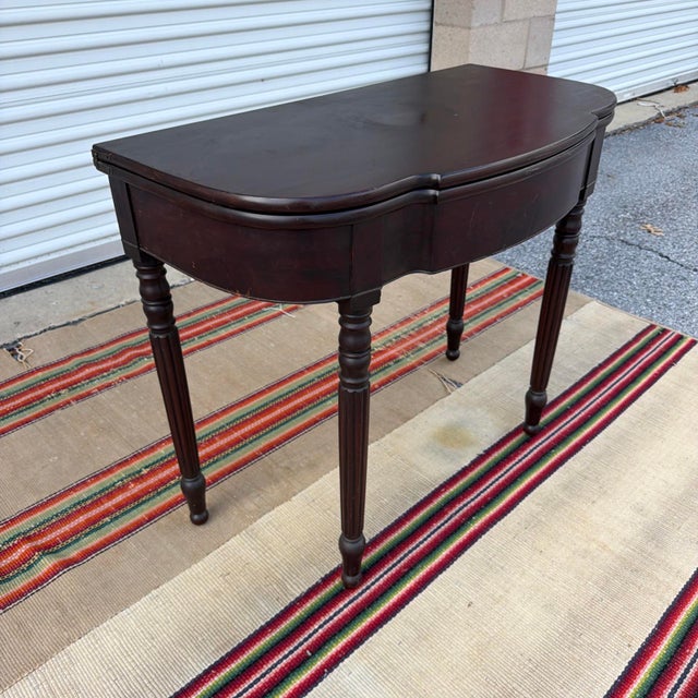 Thomas Sheraton Antique Sheraton Mahogany Flip-Top Games Table, Baltimore, Circa 1810s For Sale - Image 4 of 18