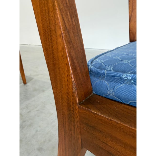 Mid-Century Modern Tuxedo Walnut Dining Chairs, Attributed to Lane, Set of 6 For Sale - Image 9 of 10