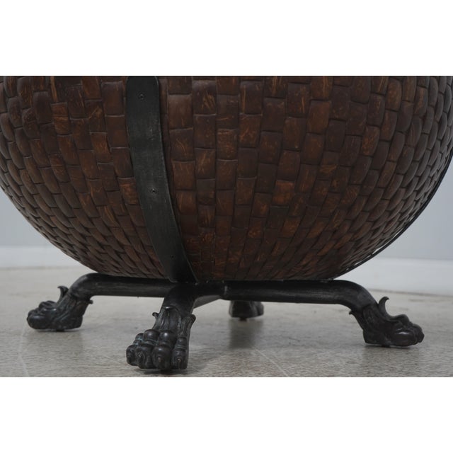 1990s Coconut & Bronze Mounted Coffee Table For Sale - Image 5 of 14