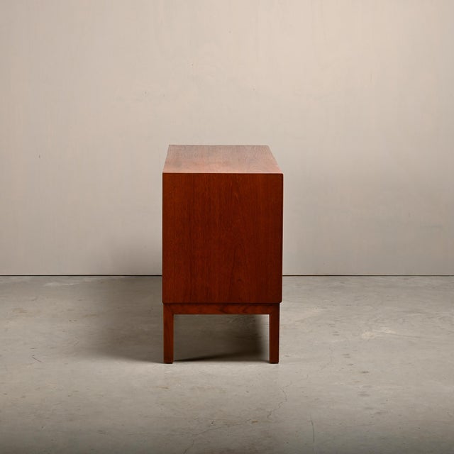 Elegant, minimalist sideboard 'Norrland', designed by Alf Svensson for Bjästa Möbelfabrik Sweden, 1960s. Teak veneer with...