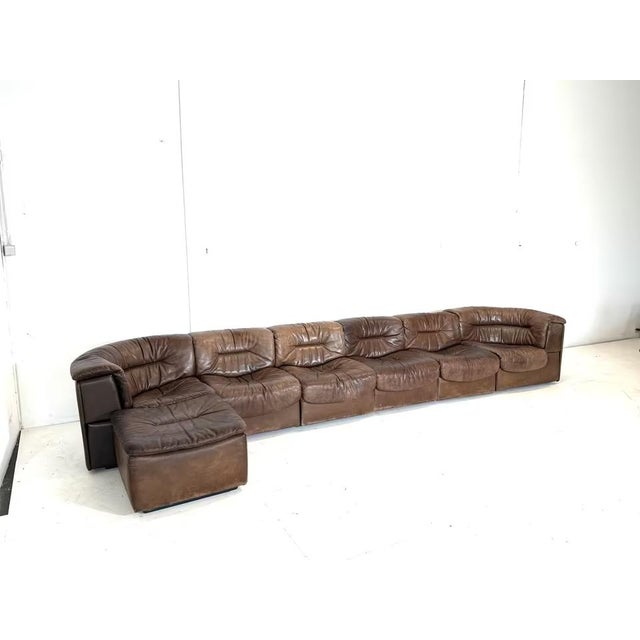 Mid-Century Modern DS 14 Modular Chair Sofa from de Sede, Set of 7 For Sale - Image 3 of 18
