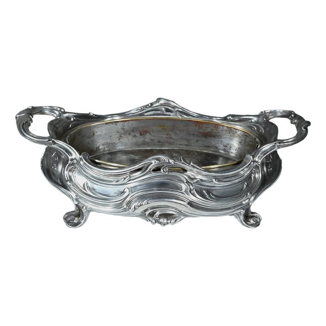 Silvered Bronze Planter by Victor Saglier For Sale