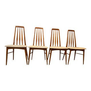 1960s Danish Modern Teak "Eva" Dining Chairs by Niels Koefoed for Koefoeds Hornslet - Set of 4 For Sale