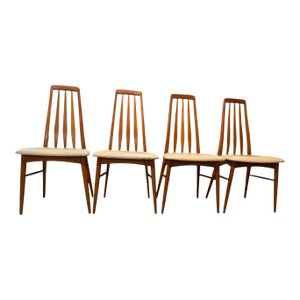 1960s Danish Modern Teak "Eva" Dining Chairs by Niels Koefoed for Koefoeds Hornslet - Set of 4