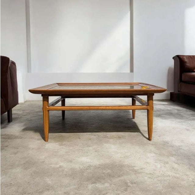 Tomlinson Sophisticate Model 315 Fossil Marble and Pecan Coffee Table, 1960s For Sale - Image 10 of 10