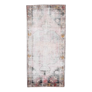 1970s Vintage Turkish Handmade Wool Cotton Runner Rug For Sale