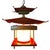 Red 1950s Mid-Century Modern Pagoda Enameled Red Metal & Gold-Tone Tole Chinoiserie Chandelier For Sale - Image 8 of 18