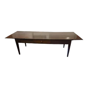 19Thc Walnut Harvest Table With Drawer