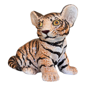 Vintage Made in Italy Terra Cotta Tiger Cub