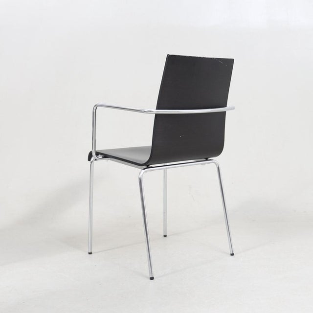 Vintage Danish Steel Tube and Wood Chairs from Zeta Furniture, 1990s, Set of 5 For Sale - Image 3 of 14