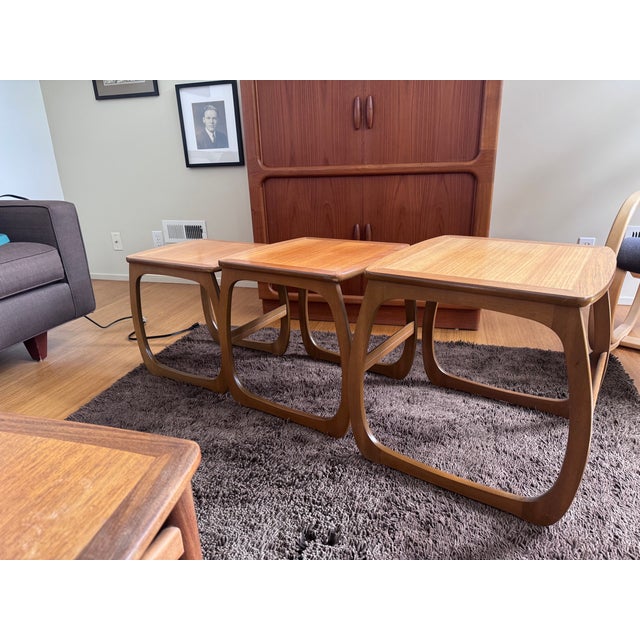 Mid 20th Century Set of 3 Nathan Furniture Nesting Tables For Sale In Seattle - Image 6 of 7