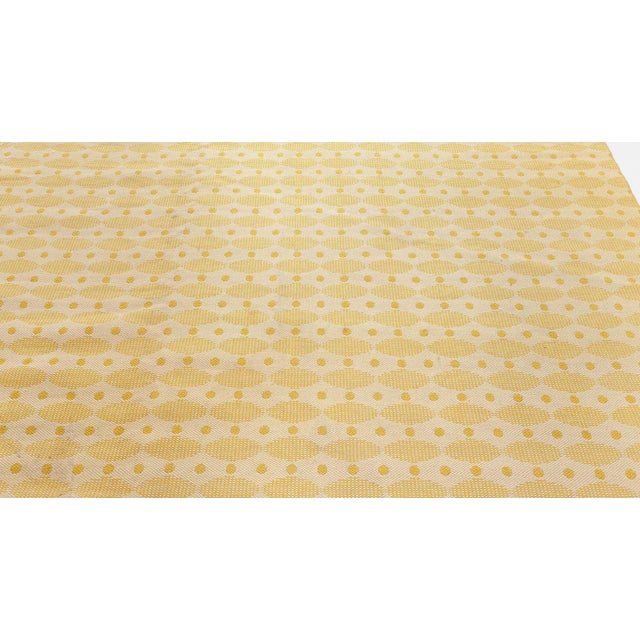 Mid-Century Modern Doris Leslie Blau Midcentury Swedish Yellow Double Sided Fragment Rug For Sale - Image 3 of 7