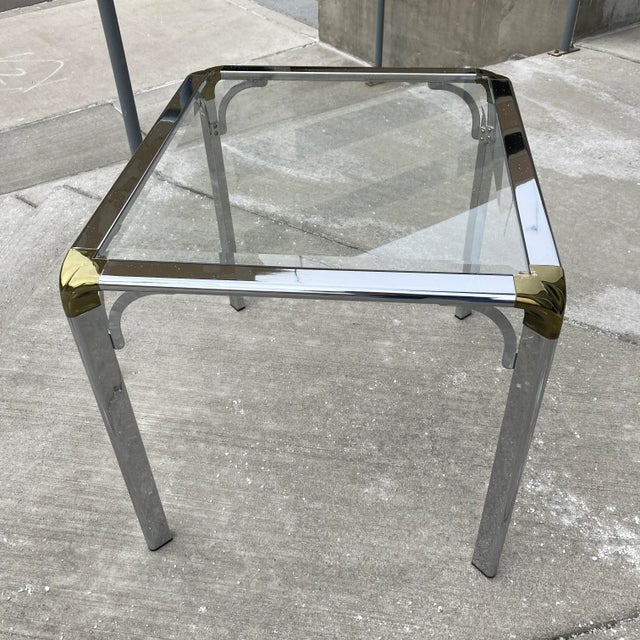 Chrome Brass Waterfall Table From Belgo Chrome For Sale - Image 11 of 13
