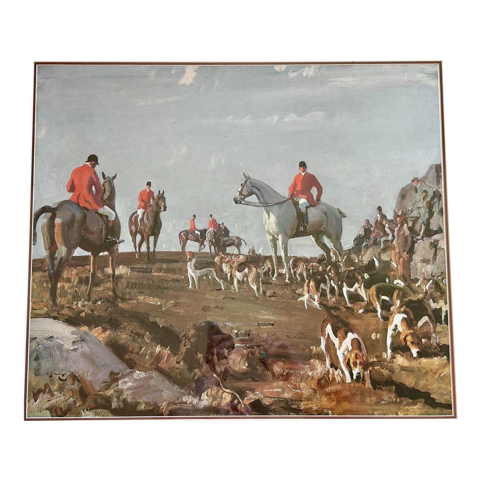 【希少品】英国製　フィンズベリー★Hunting Scenes★プレート6枚 English Fox Hunting Scene Framed Art | Chairish