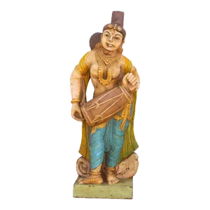 Antique Indian Stone Temple Musician Statue
