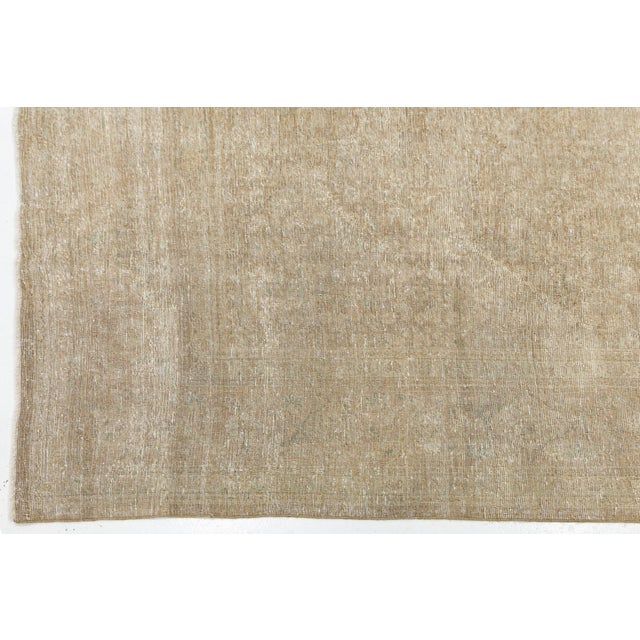 Antique Tabriz Wool Rug With Organic Moiré Wave Pattern in Neutral Tones For Sale - Image 10 of 11