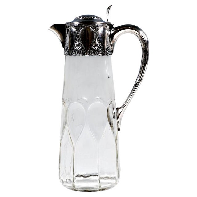 Art Nouveau Carafe Cut Glass Decanter with Silver Mount from Koch & Bergfeld, 1890s For Sale - Image 9 of 9