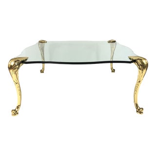 Coffee Table Attributed to Maison Jansen Beveled Glass For Sale