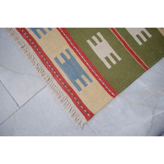 Vintage Turkish Hand Woven Kilim Rug. Flat Weave Hallway Rug Kitchen Decor - 2′9″ × 9′11″ For Sale - Image 9 of 14