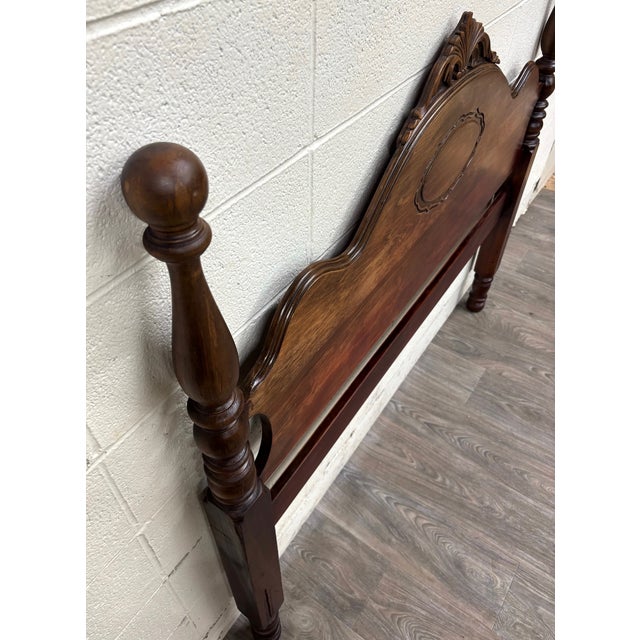 Early 20th Century Vintage Full Size Traditional Poster Headboard For Sale - Image 5 of 11