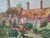 Textile Vintage English Cotswolds Cottage Impressionist Painting Framed For Sale - Image 7 of 13
