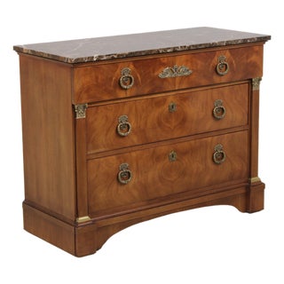 Henredon Natchez French Empire Marble Top Chest For Sale