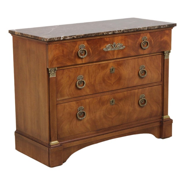 Henredon Natchez French Empire Marble Top Chest For Sale