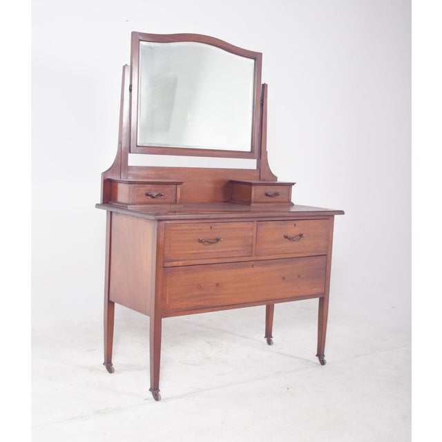 Vintage English Dressing Table with Mirror, 1920s For Sale - Image 3 of 11