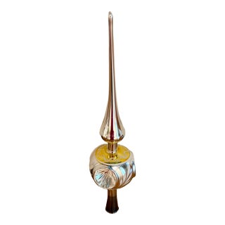 Vintage Mercury Glass Silver/Gold Tree Topper For Sale