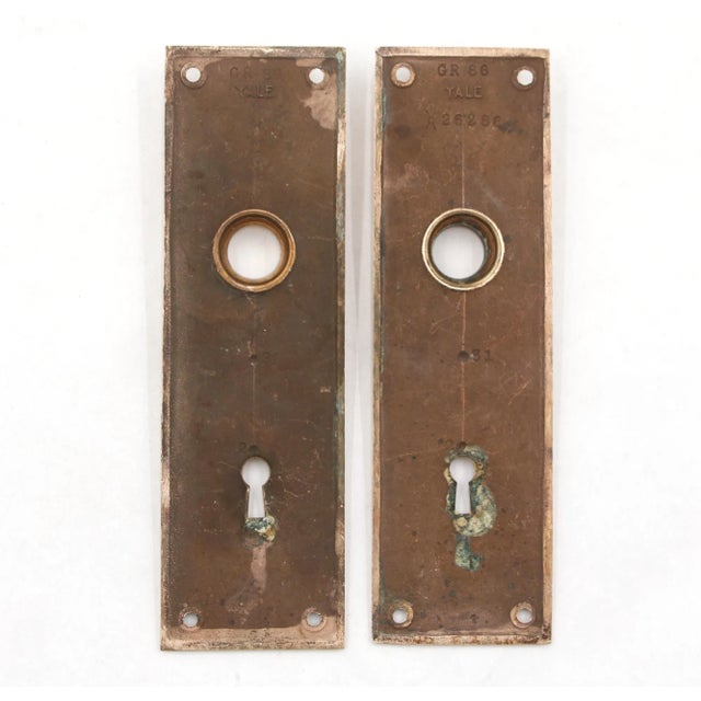 Vintage Polished Brass Passage Door Knob Set - 4 Pieces For Sale - Image 9 of 10