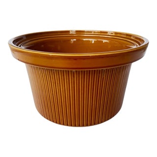Vintage Rival Crock Brown Ribbed Stoneware Crock-Pot 5-Quart For Sale