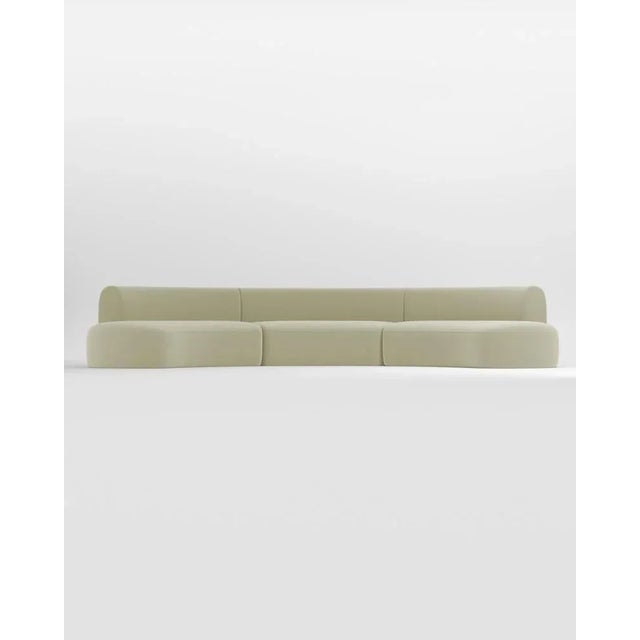 Contemporary Collector Curved Hug Sofa in Beige by Ferrianisbolgi, Set of 3 For Sale - Image 3 of 5
