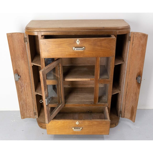 French Glass and Teak Cabinet, France, 1950 For Sale - Image 6 of 11