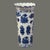 Vintage Asian Chinoiserie Blue & White Ruffled Top Floral 12'' High Vase For Sale - Image 4 of 8