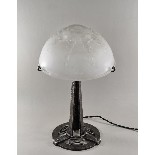 Art Deco 1920 French Art Deco Lamp by Muller Freres France For Sale - Image 3 of 13