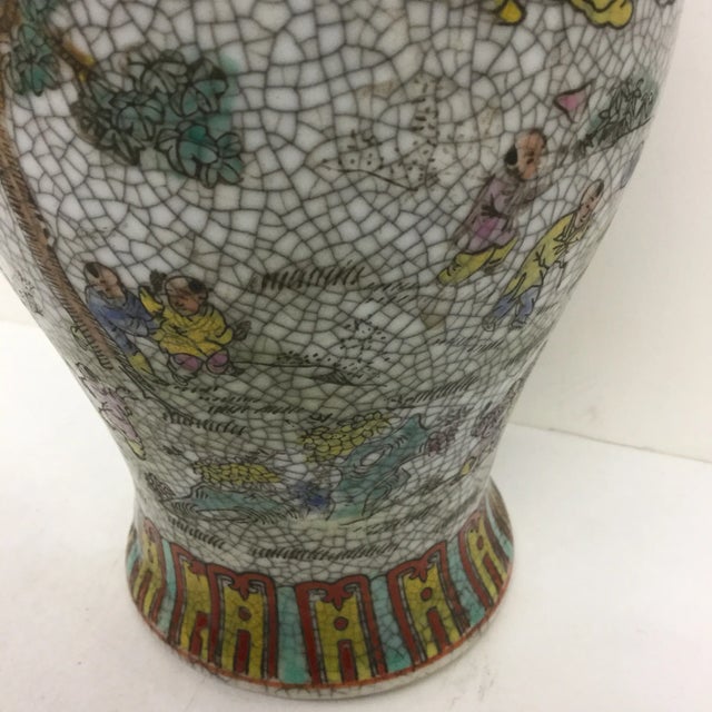 Chinese Vintage Chinese Crackle Vase For Sale - Image 3 of 11