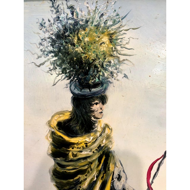 Mid 20th Century Mid-Century Theatrical Surrealist Signed Painting, by Fabio Lemus For Sale - Image 5 of 8