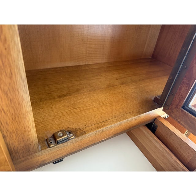 Vintage Milo Baughman Style Lane Alta Vista Burlwood China Cabinet For Sale - Image 11 of 14
