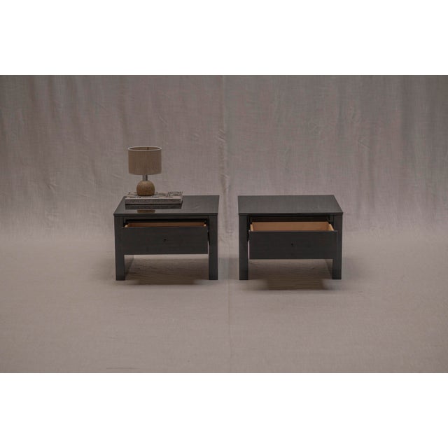 Italian Black Lacquered Saratoga Bedside Tables attributed to Massimo and Lella Vignelli for Poltronova, 1970s, Set of 2 For Sale - Image 18 of 18
