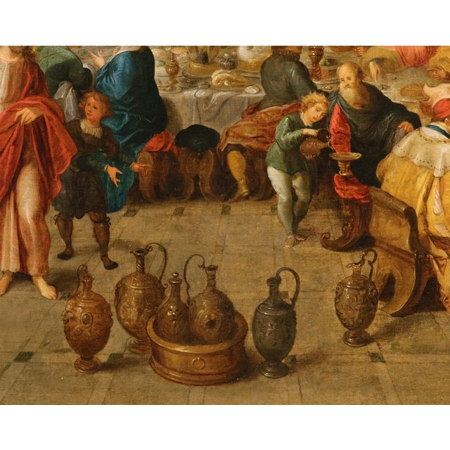 After Frans Francken II, The Wedding at Cana, 17th Century, Oil Painting on Canvas, Framed For Sale - Image 13 of 15
