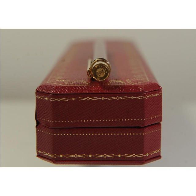 18 Karat Gold-Plated and Red Lacquered Ballpoint with Box from Cartier, 1980s, Set of 2 For Sale - Image 10 of 11