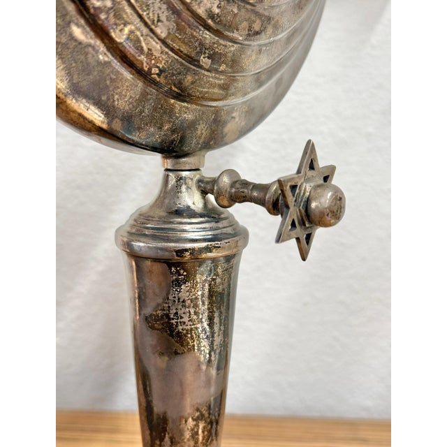 Religious Early 20th Century Silver Plated Menorah For Sale - Image 3 of 12