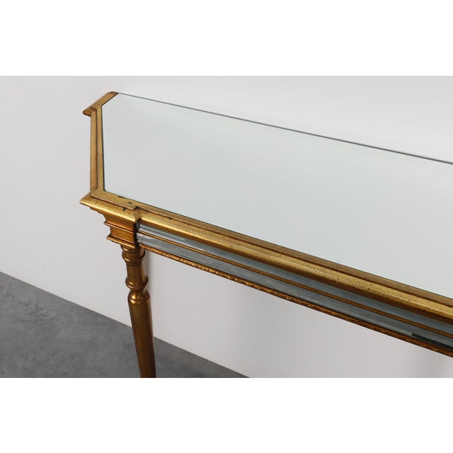 Gold Hollywood Regency Console Table from Deknudt, Belgium, 1980s For Sale - Image 8 of 13