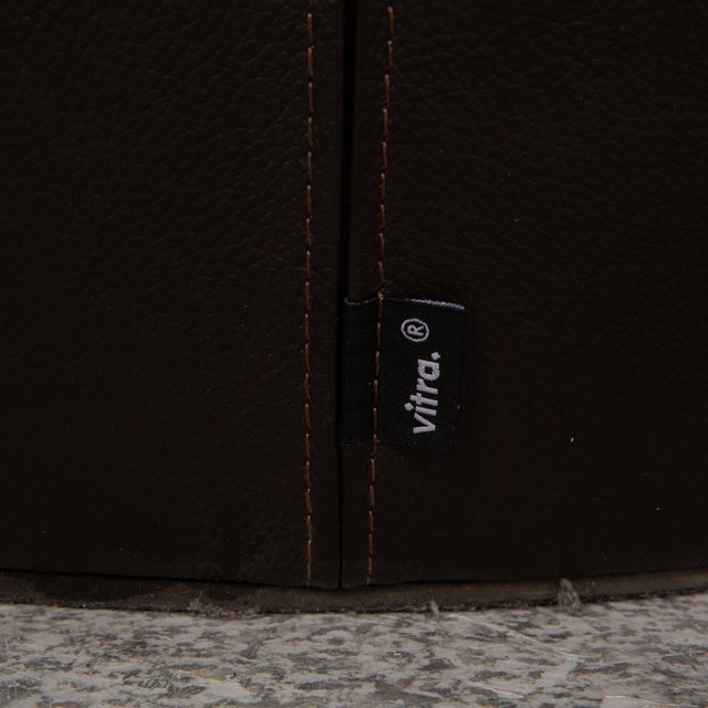 Monopod Leather Armchair Set in Dark Brown by Jasper Morrison for Vitra, Set of 4 For Sale - Image 6 of 11