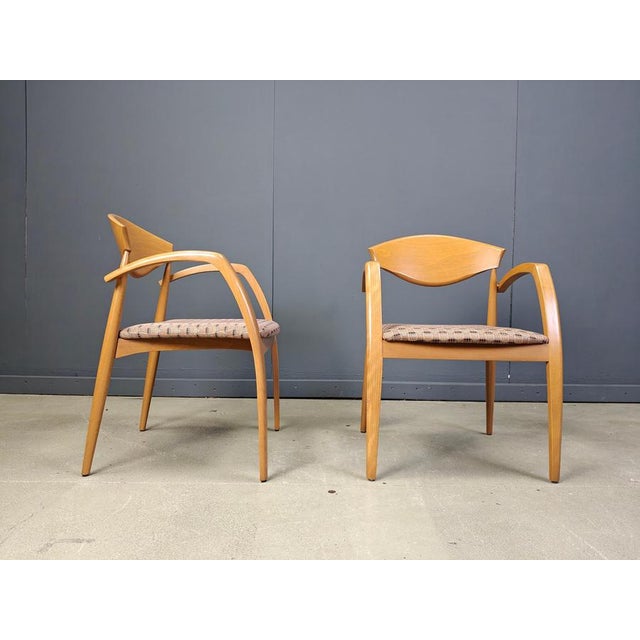 Vintage Spanish Wooden Armchairs, 1990s, Set of 6 For Sale - Image 4 of 10