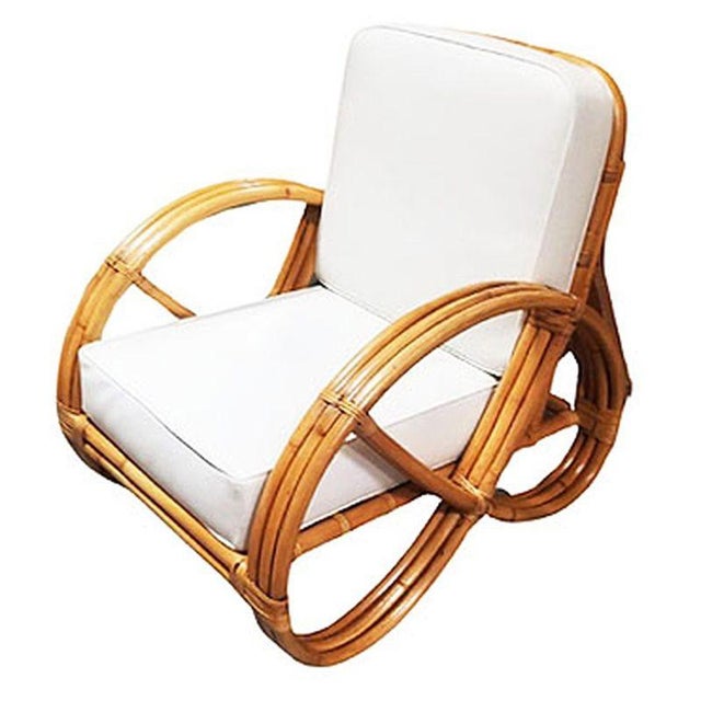 Mid-Century Modern Restored MCM Three-Strand Full Round Pretzel Lounge Chair W/ Arched Base For Sale - Image 3 of 5