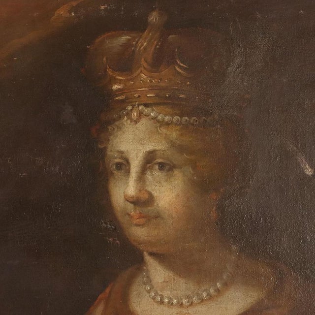 Portraits of Queen and Prince, Oil Painting on Canvas For Sale - Image 6 of 12