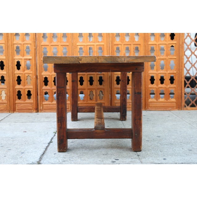 Vintage Farmhouse Solid Wood Table, 1930s For Sale - Image 10 of 12