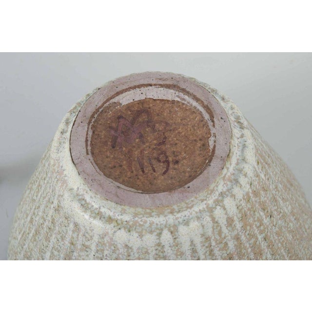 Metal Light Grey Glazed Ribbed Stoneware Bowl by Arne Bang, 1940s-1950s, Set of 2 For Sale - Image 7 of 8