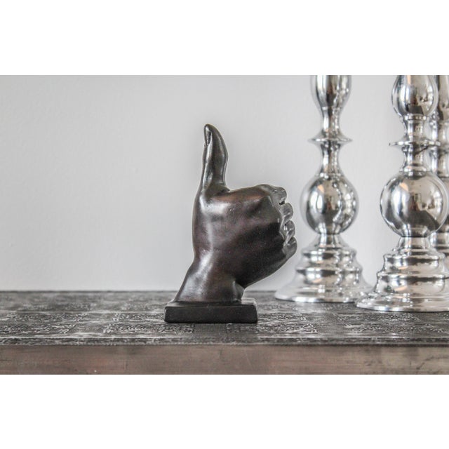 Chocolate Thumbs Up Hand Symbol Sculpture For Sale - Image 5 of 7